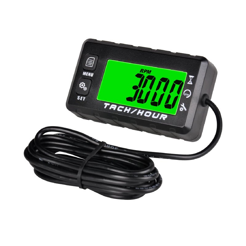 Runleader Digital Self Powered Hour Meter Tachometer,Maintenance Reminder,Alert RPM Reminder,User Shutdown,Waterproof,Use for ZTR Lawn Mower Generator Marine ATV Motor and Gas Powered Equipment - Image 1